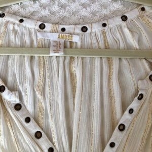 Amuse white with gold blouse